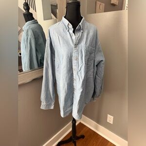 VTG 90s Hunt Club denim shirt embroidered crest size XL